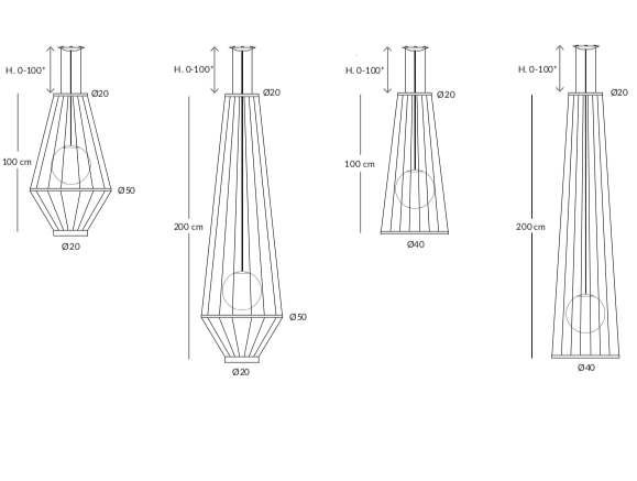 Luminaire en corde Morgana Ø 40 cm – Suspension LED en corde