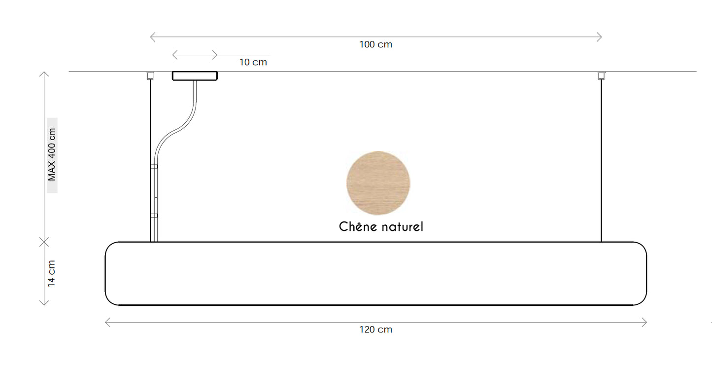 Suspension bois, NINA, luminaire linéaire DALI, WOOD