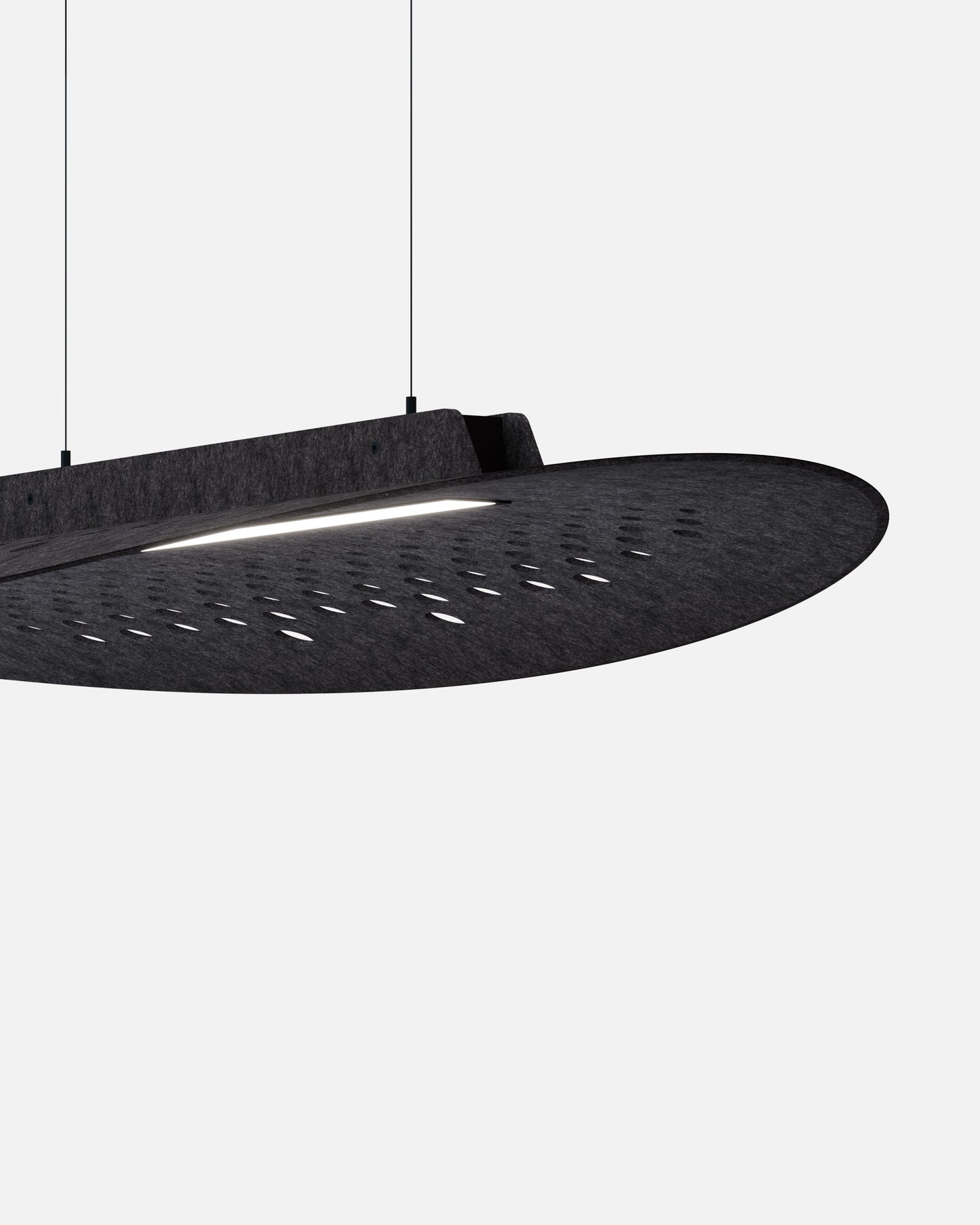 SULAY, le luminaire circulaire acoustique suspendu ON/OFF, collection KALLMA