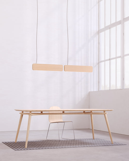 Suspension bois, NINA, luminaire linéaire DALI, WOOD