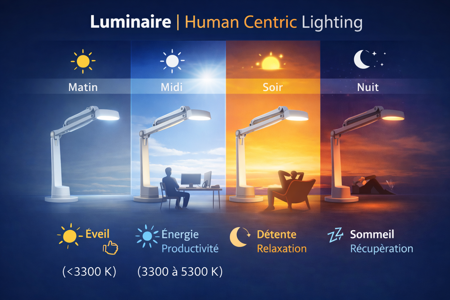 Eclairage centré sur l'humain HCL human centric lighting – Ultimlux
