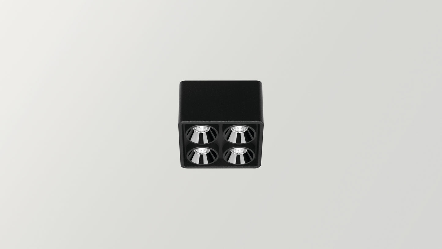 Applique Black Foster Micro Surface 2x2 LEDs Dali