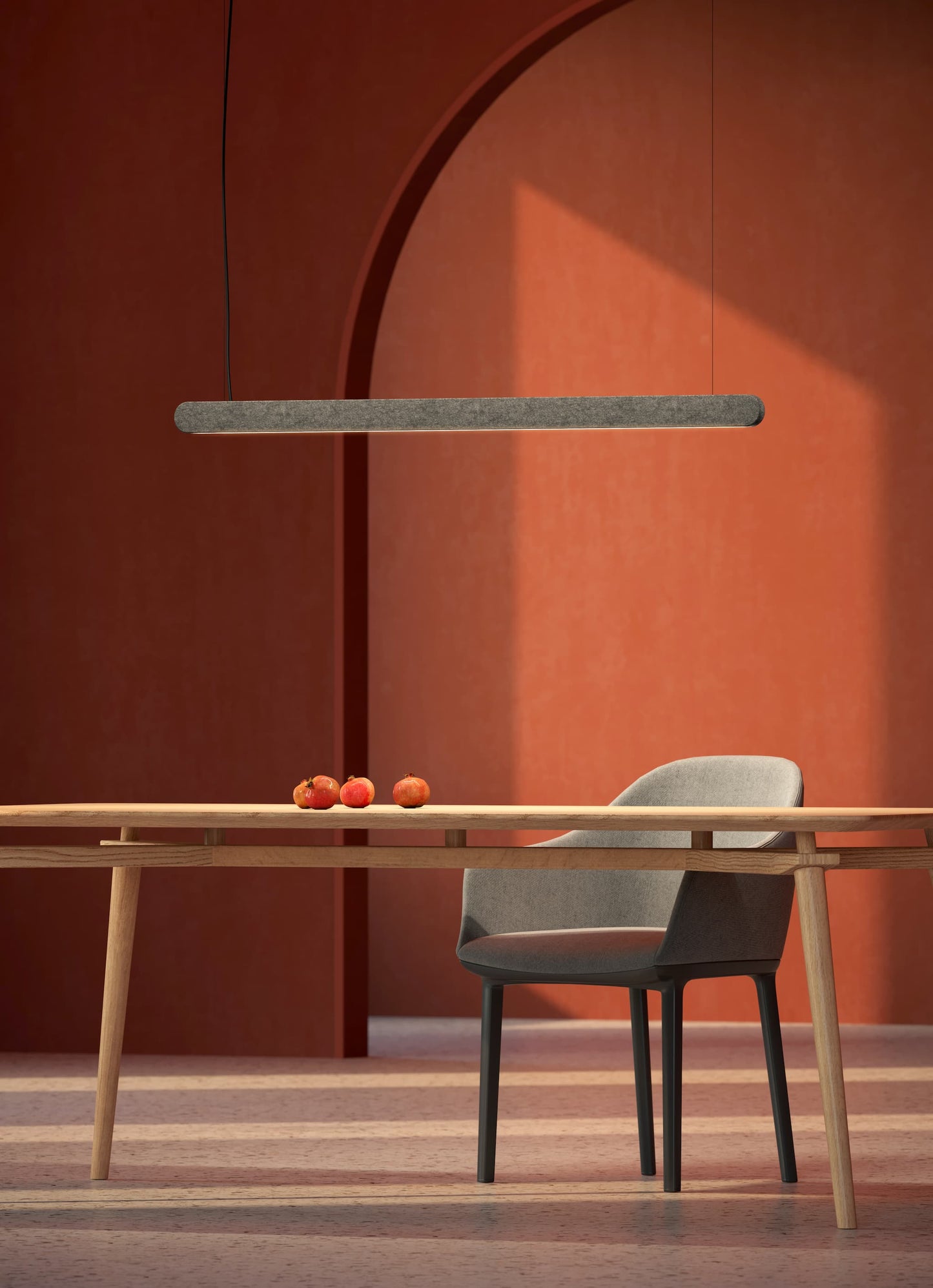 Luminaire linéaire Kipu Inti HCL - Suspension acoustique