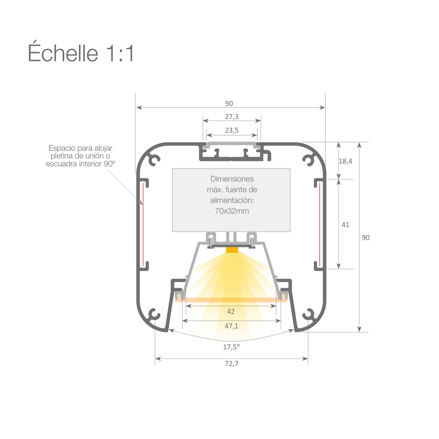 Suspension linéaire Crino - Luminaire aluminium