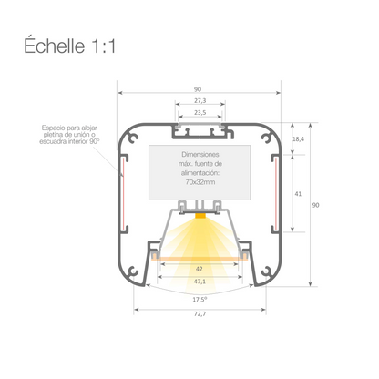 Suspension linéaire Crino - Luminaire aluminium
