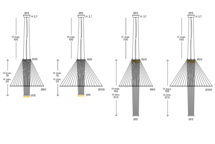 Luminaire Medusa – Suspension LED en corde