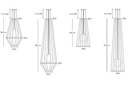Luminaire en corde Morgana Ø 40 cm – Suspension LED en corde