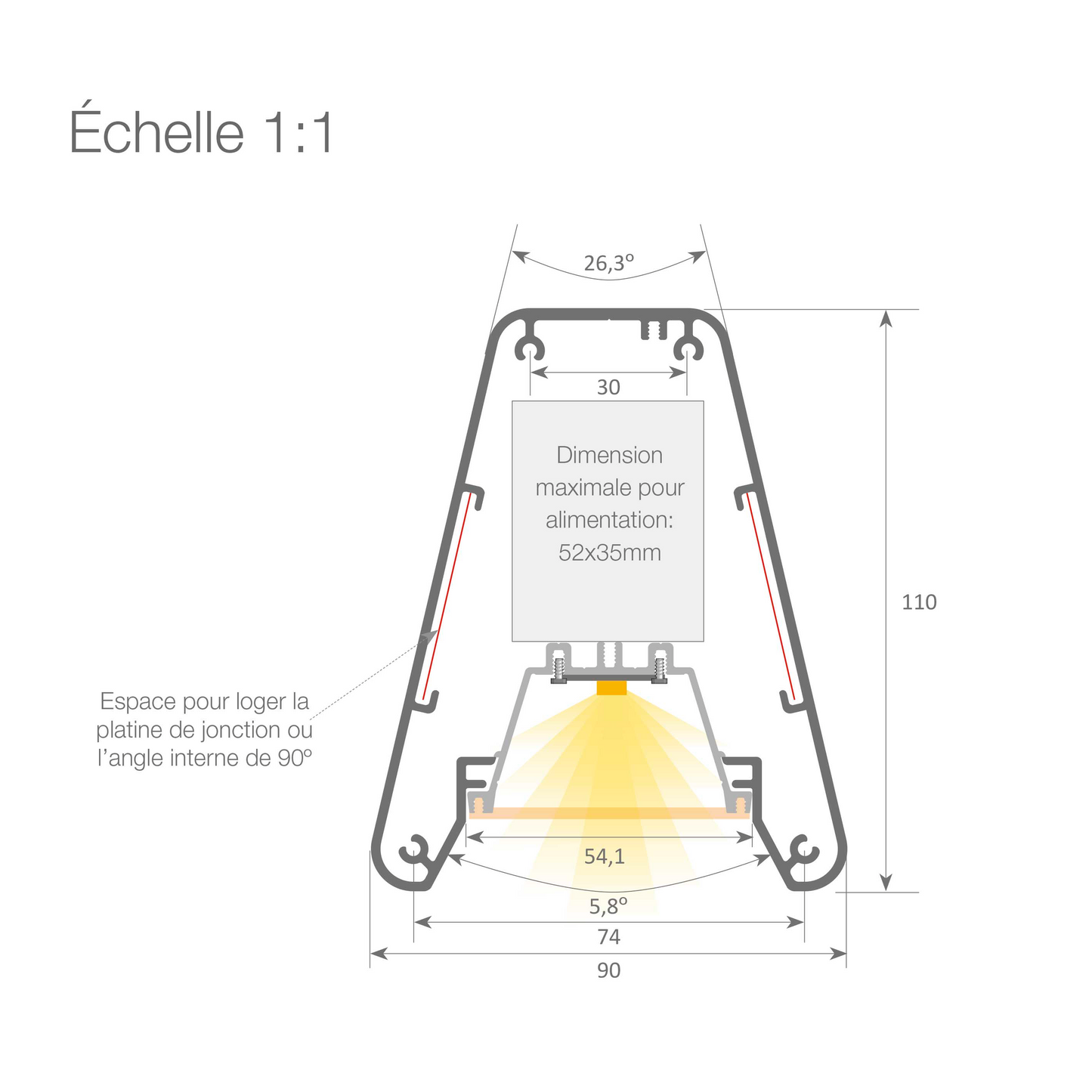 Suspension linéaire Dalia - Luminaire aluminium