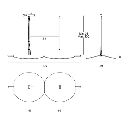Luminaire acoustique Pampa 196cm