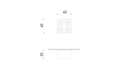 Applique Black Foster Micro Surface 2x2 LEDs Dali