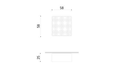Applique Black Foster Micro Surface 3x3 LEDs