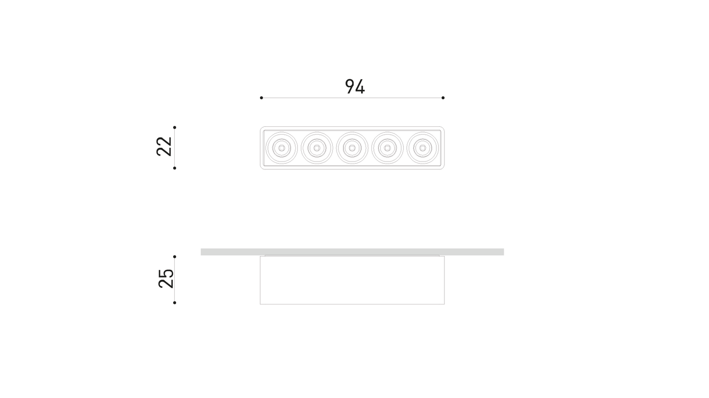 Applique Black Foster Micro Surface 5 LEDs