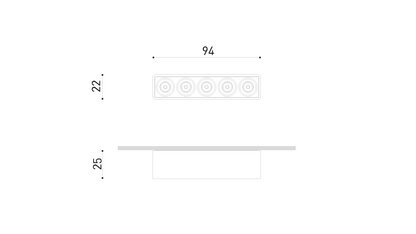 Applique Black Foster Micro Surface 5 LEDs