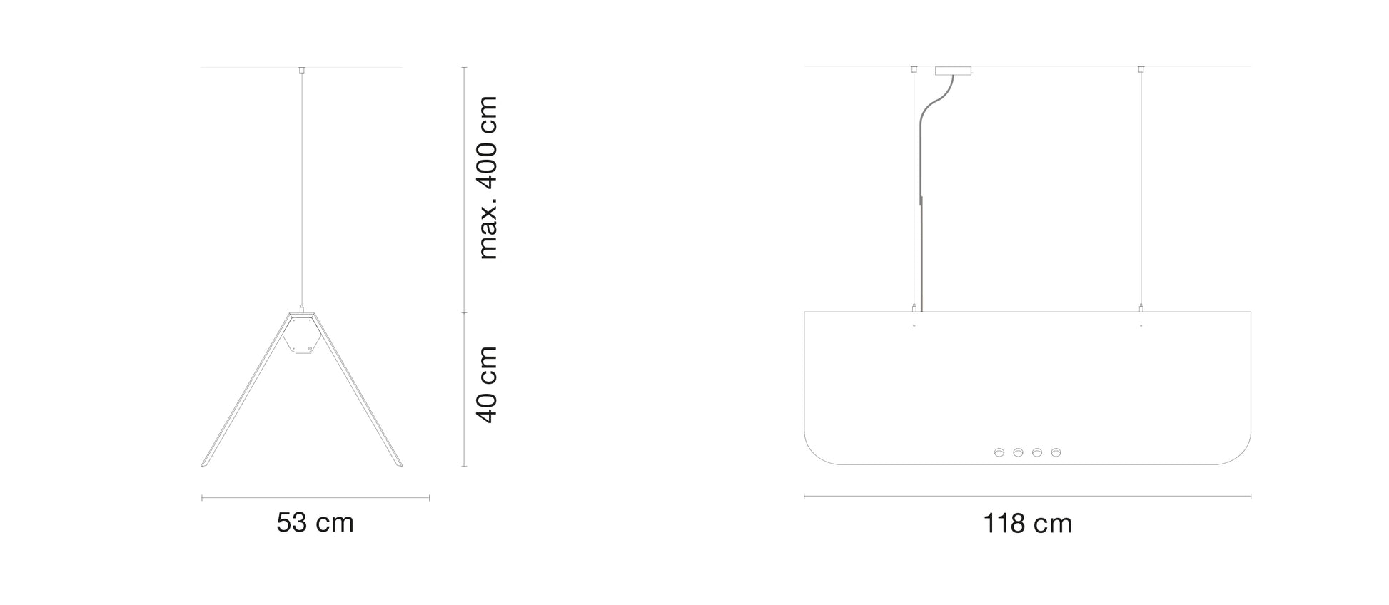 dimensions luminaire acoustique kuntur ultimlux