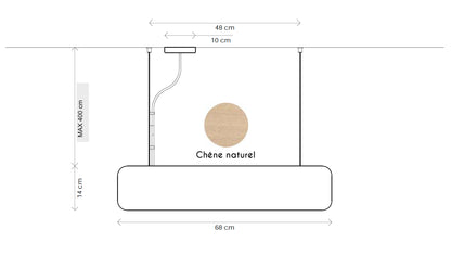 Suspension bois, NINA, luminaire linéaire DALI, WOOD
