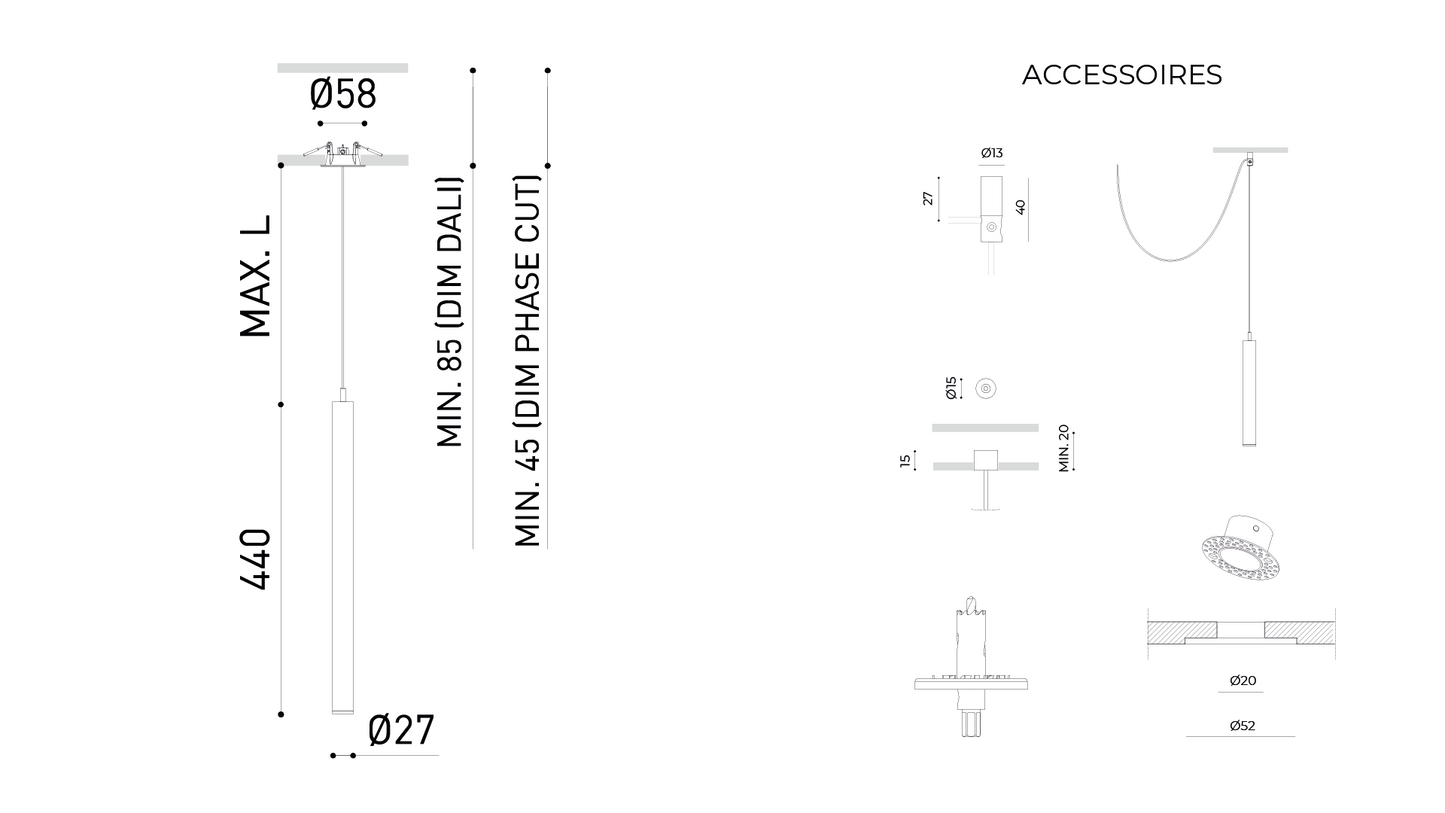 Suspension Stick 44 cm Dali