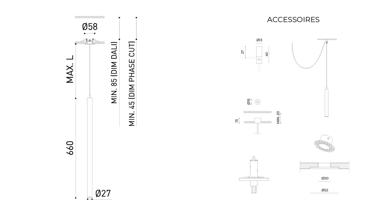 Suspension Stick 66 cm Dali