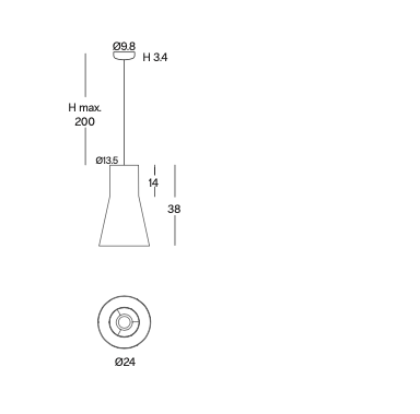 Suspensions Kora Ø24 cm Ø35 cm Ø50 cm