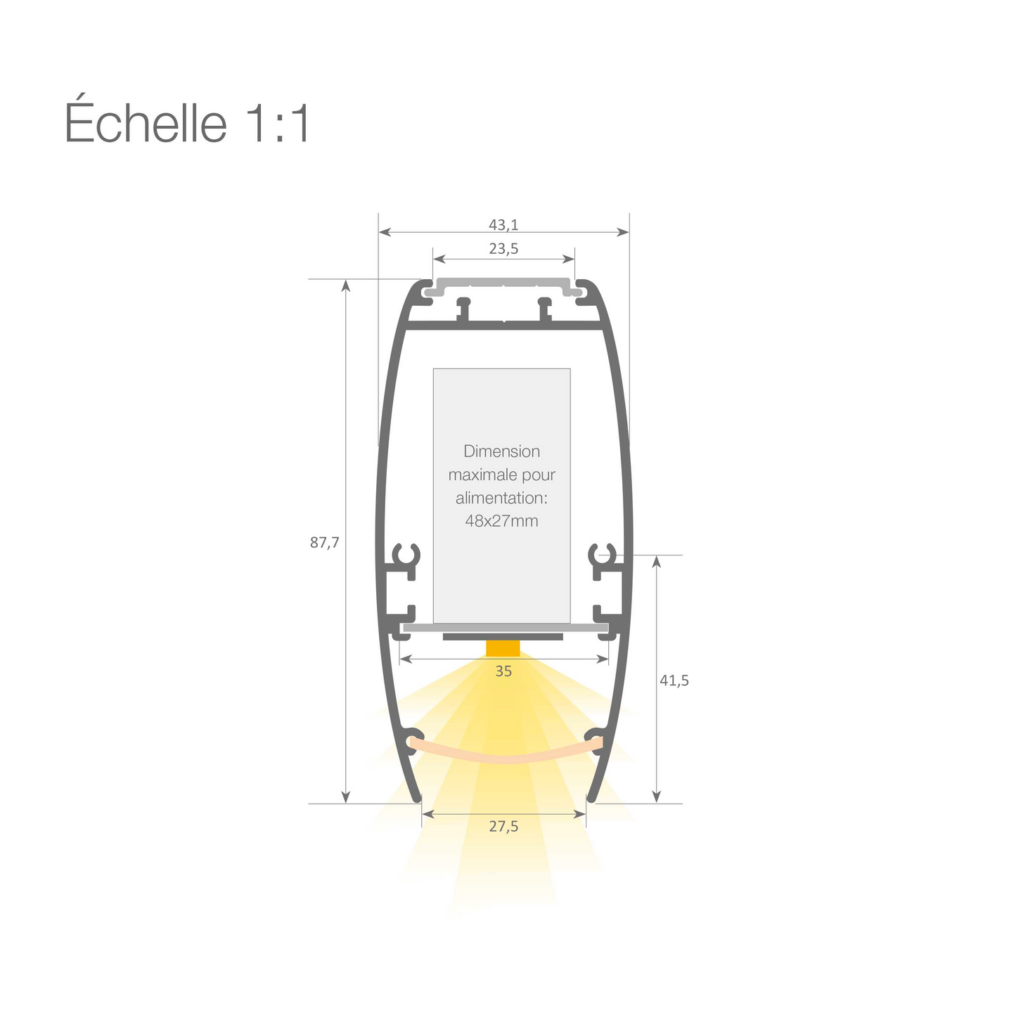 Luminaire linéaire Kiku - Suspension aluminium DALI