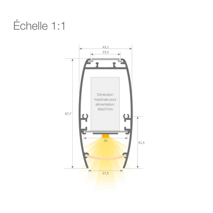 Luminaire linéaire Kiku - Suspension aluminium DALI