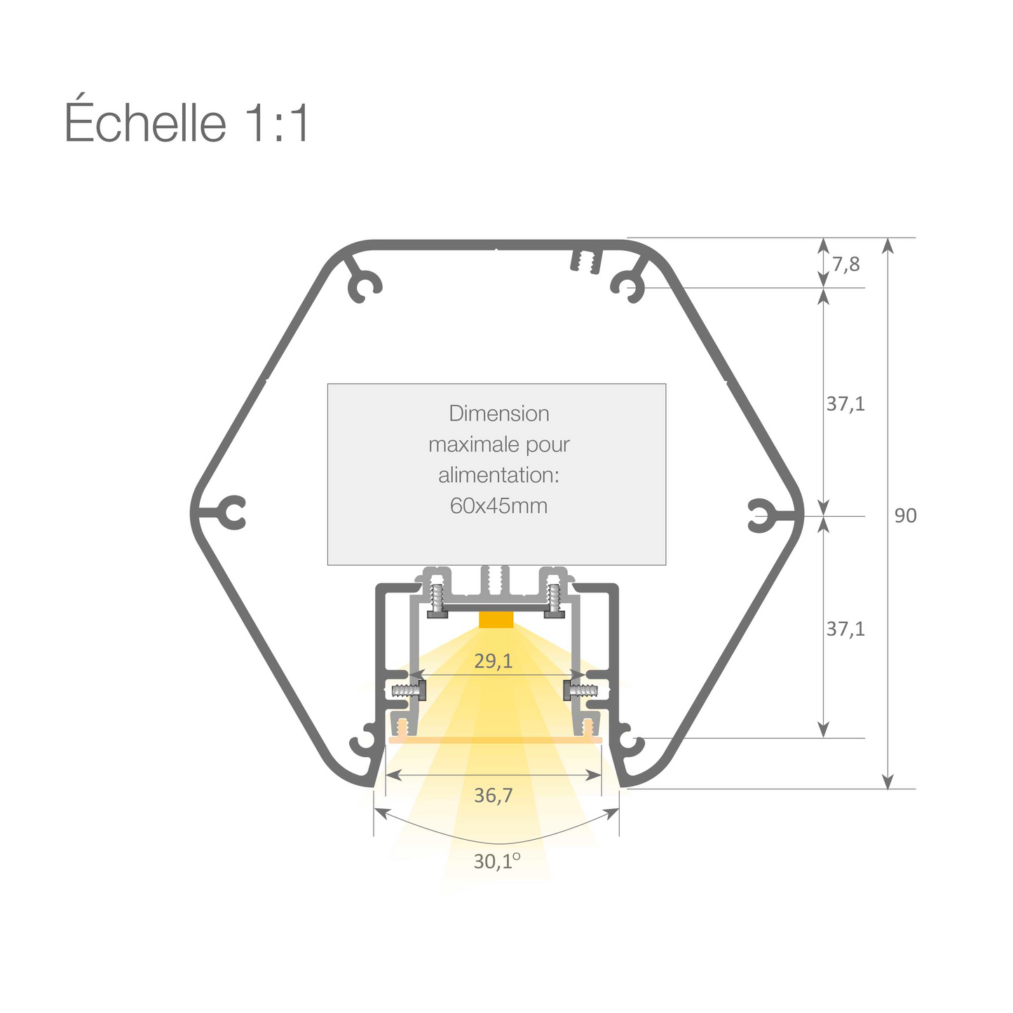 Suspension linéaire Loto - Luminaire aluminium DALI