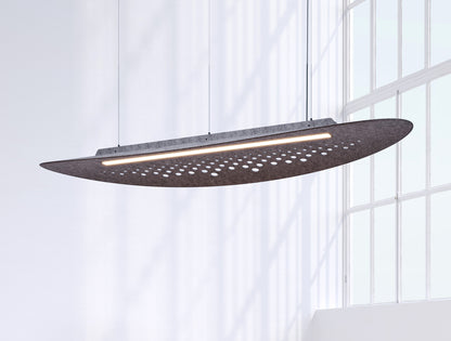 SULAY, le luminaire circulaire acoustique suspendu ON/OFF, collection KALLMA