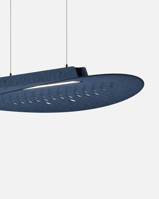 SULAY, le luminaire circulaire acoustique suspendu ON/OFF, collection KALLMA