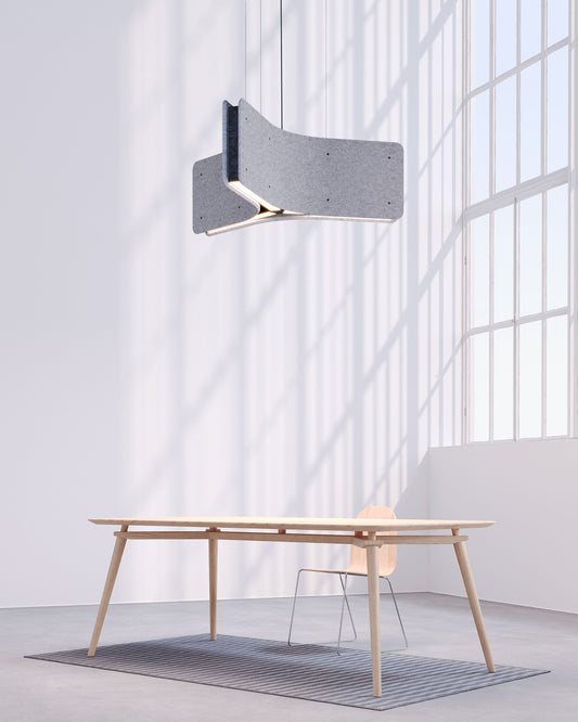 Suspension contemporaine acoustique en forme étoile gris moyen Warawara