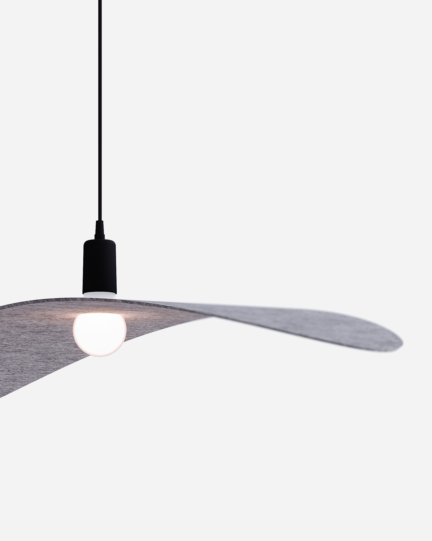 Suspension acoustique elliptique gris moyen Wayra