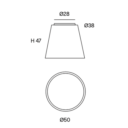 Le luminaire de surface Drum avec diffuseur-50cm-dimensions