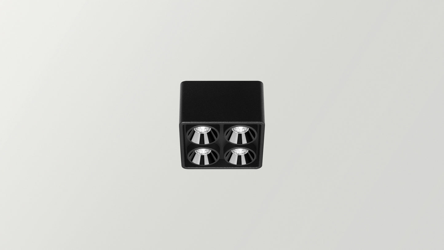 Applique Black Foster Micro Surface 2x2 LEDs Dali