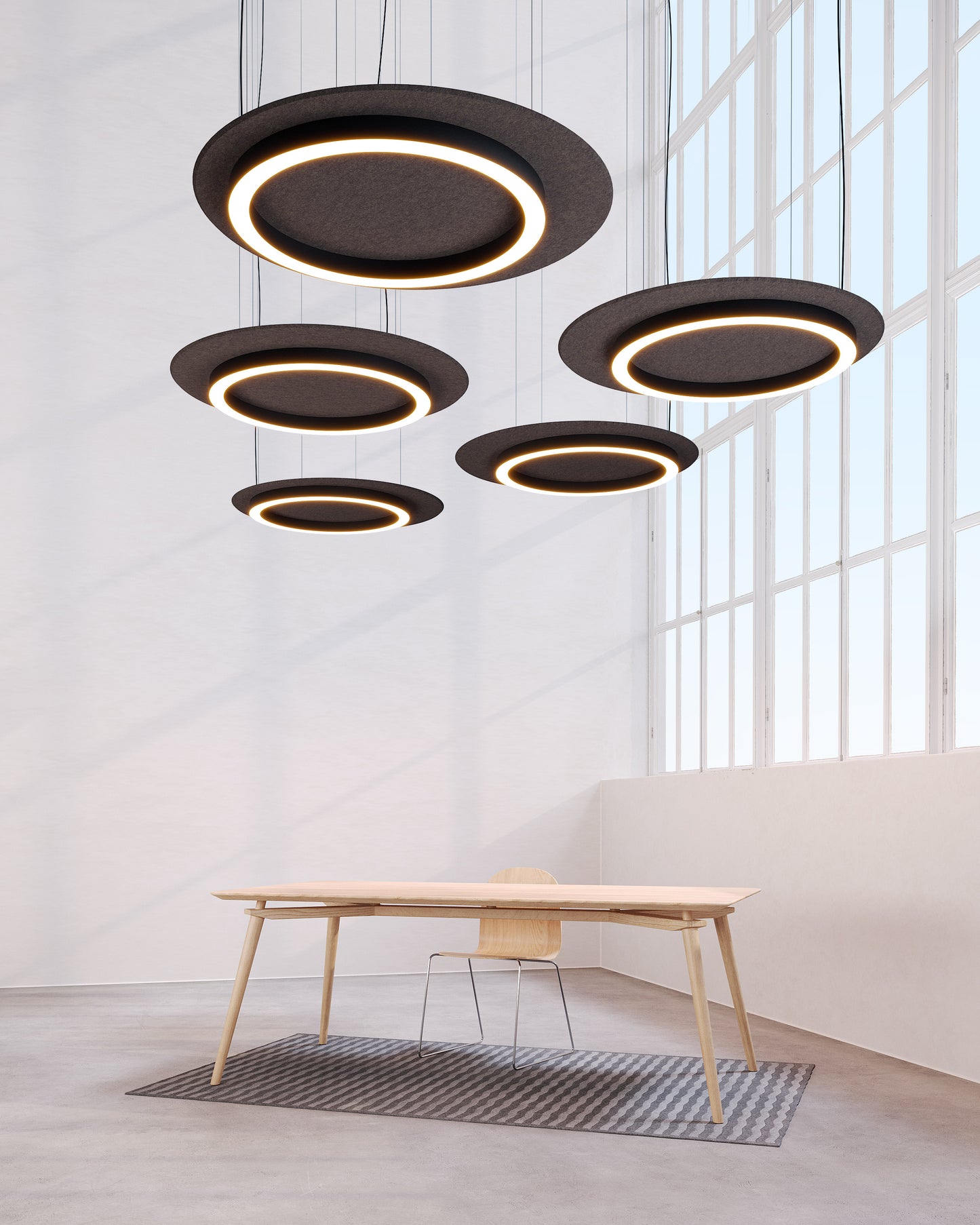 Suspension acoustique Siwi - Luminaire design contemporain