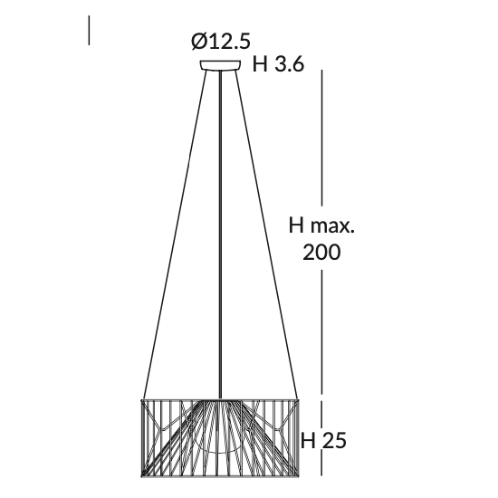 Suspension en corde Mariola Outdoor dimensions-petite