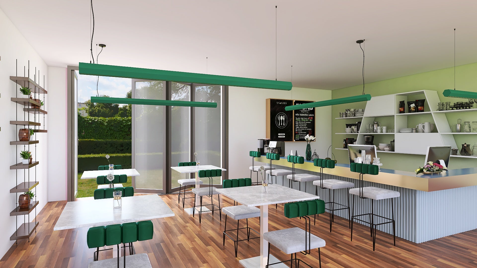 collection-bloom-luminaire-loto-vert-salle-restaurant-ultimlux-avignon