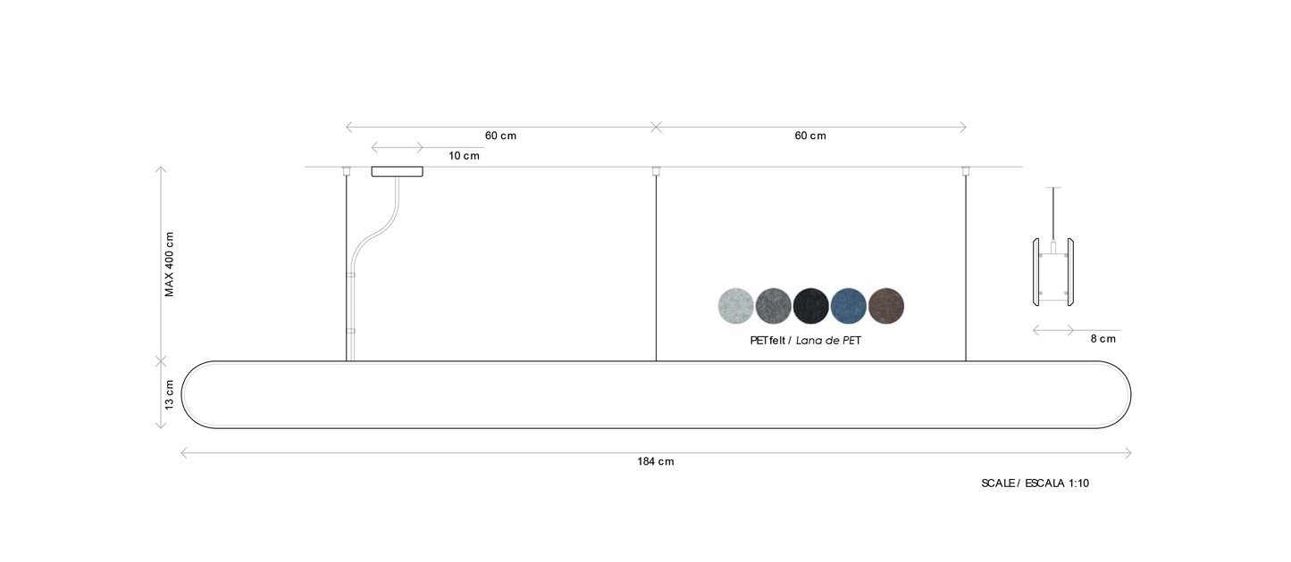 dimensions grand luminaire acoustique kipu kallma ultimlux