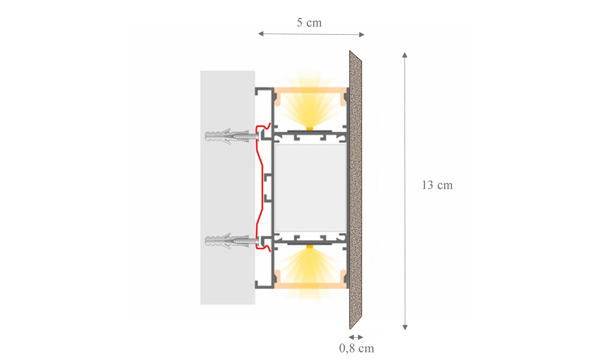 dimensions luminaire acoustique kipu ultimlux