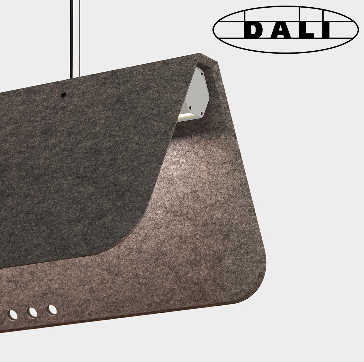 luminaire acoustique kuntur collection kallma gris fonce gris dali ultimlux avignon