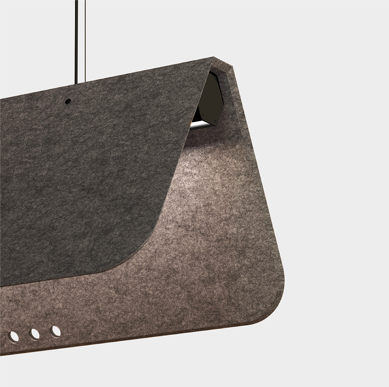 luminaire acoustique kuntur collection kallma gris fonce noir ultimlux  