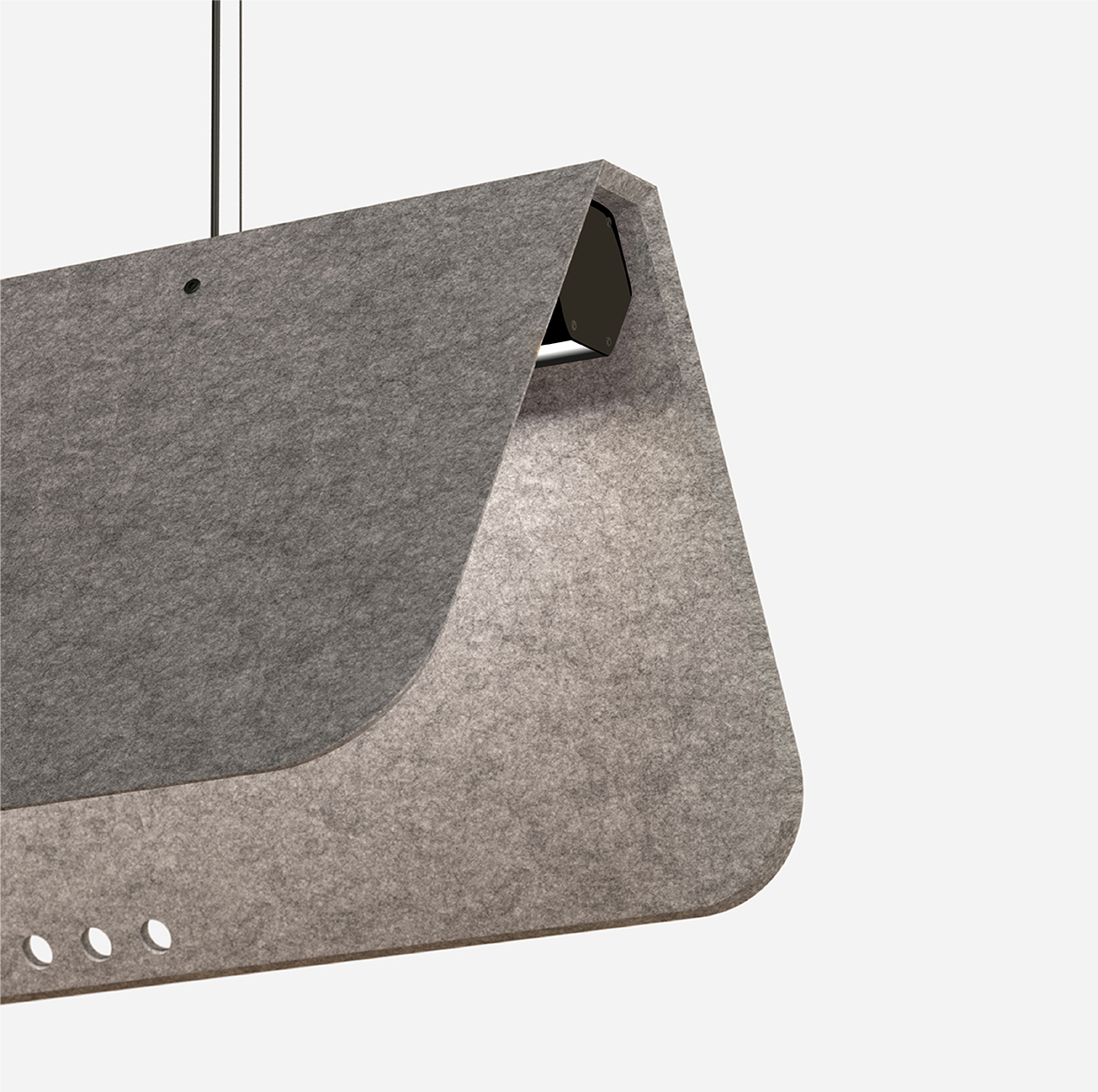 luminaire acoustique kuntur collection kallma gris noir ultimlux avignon