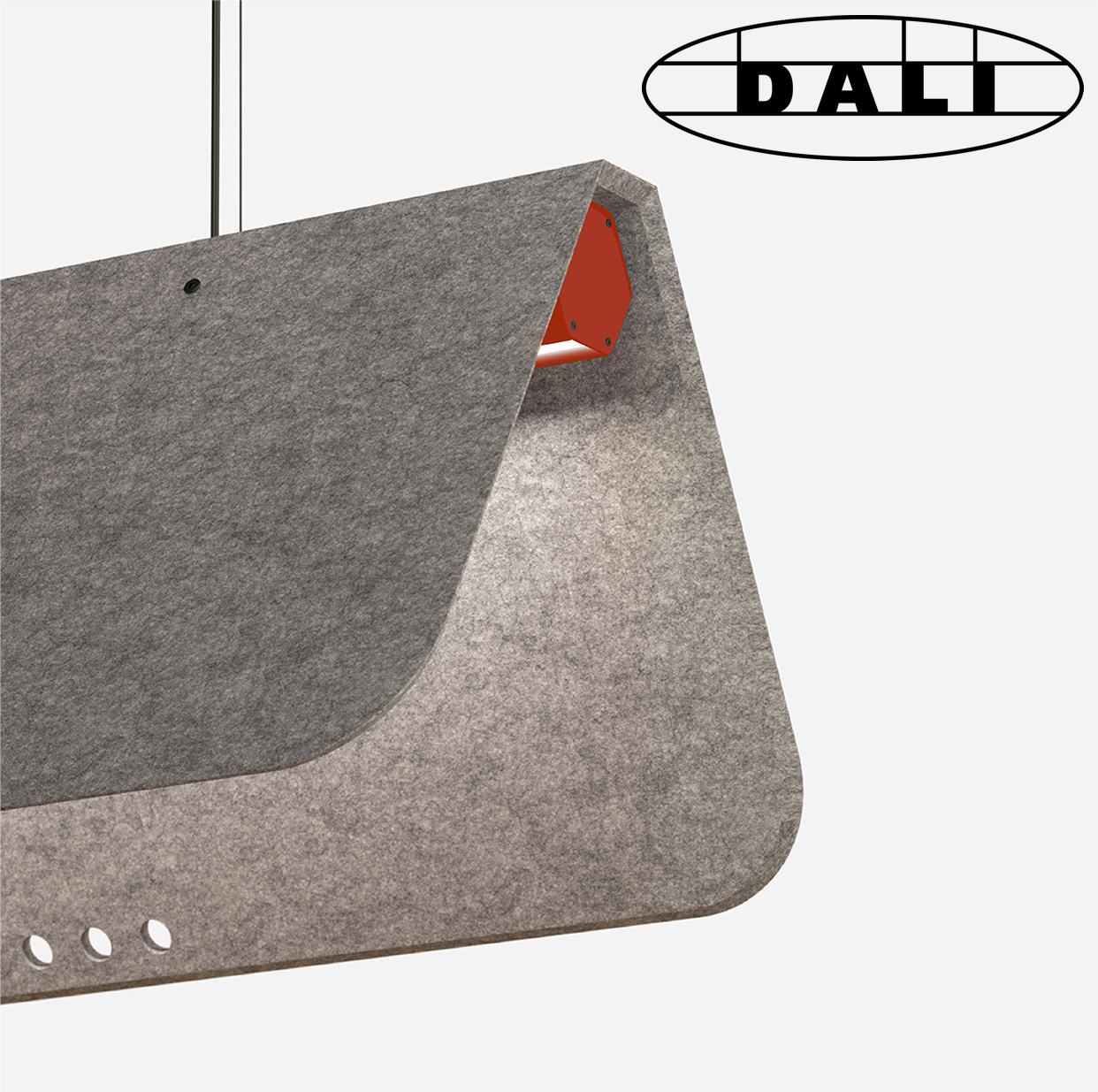 luminaire acoustique kuntur collection kallma gris rouge dali ultimlux avignon