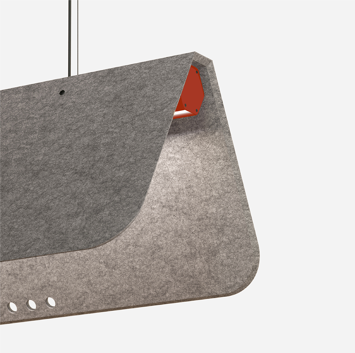 luminaire acoustique kuntur collection kallma gris rouge ultimlux avignon