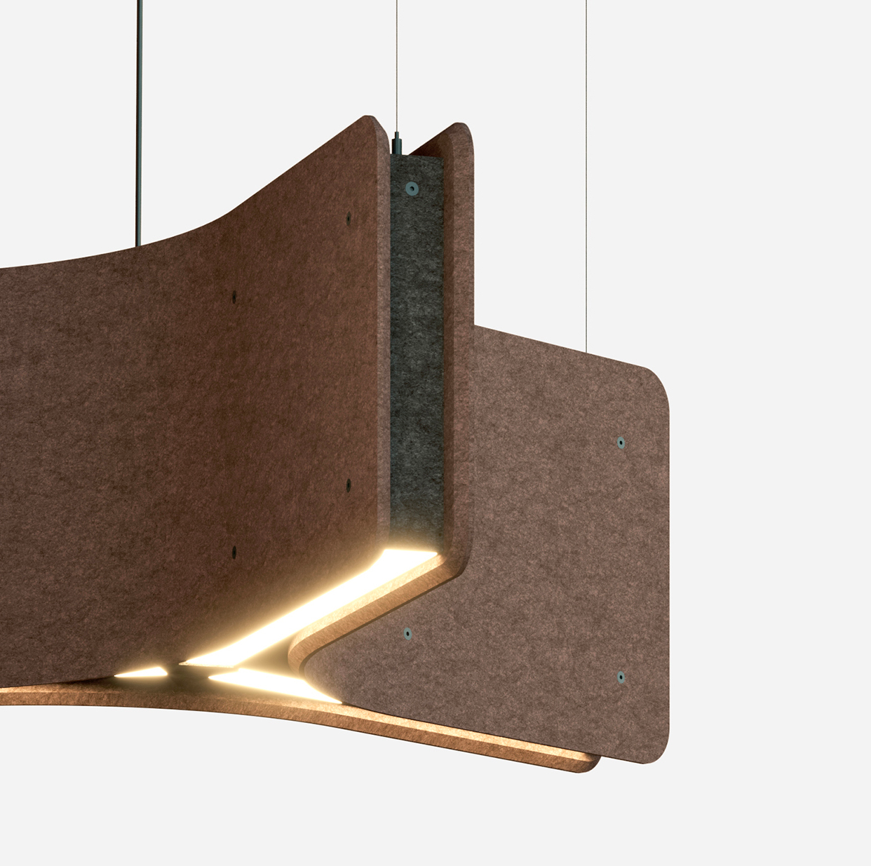 luminaire acoustique warawara kallma marron ultimlux